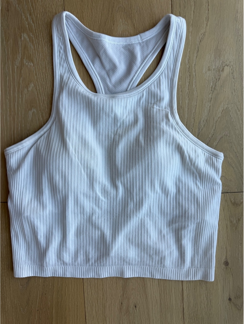 Lululemon White Ribbed Racerback Tank Top Size 10